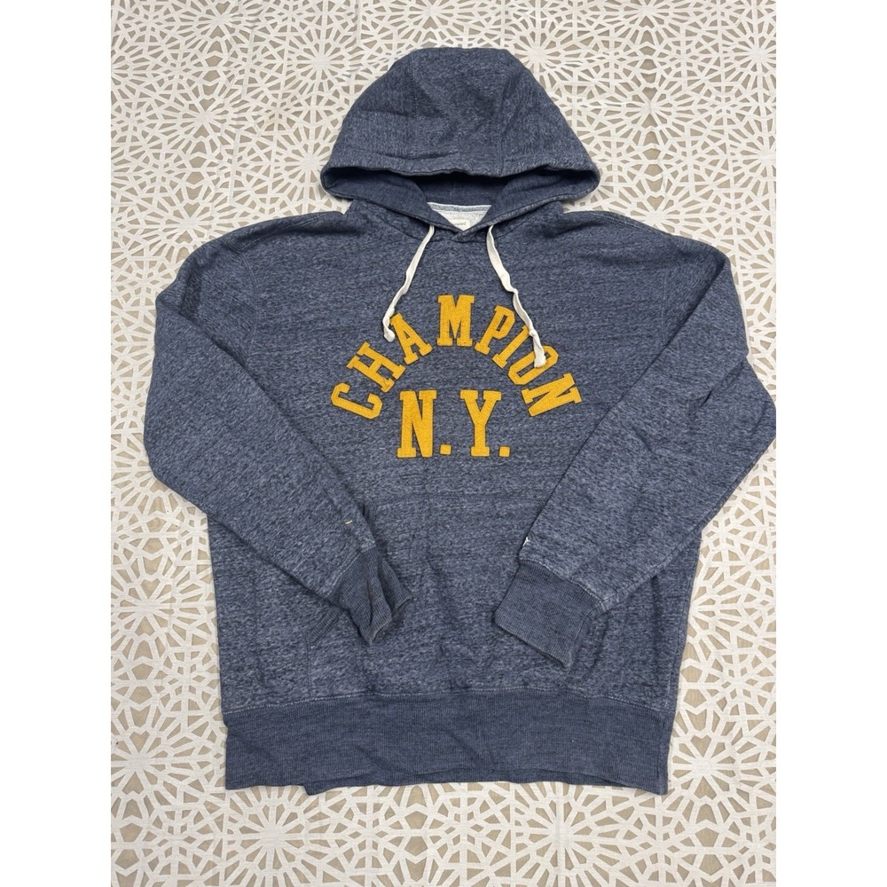 Champion Hoodie Mens Large NY New York Embroidered Stitched Pullover Sweatshirt